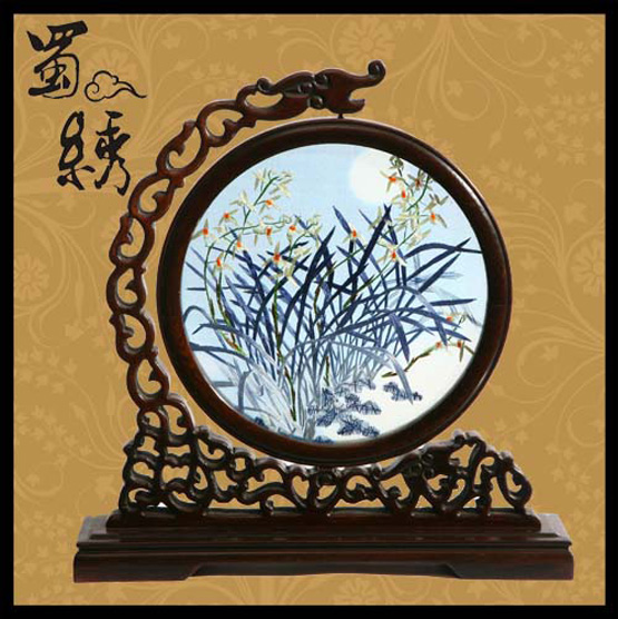 龍頭蘭花蜀繡