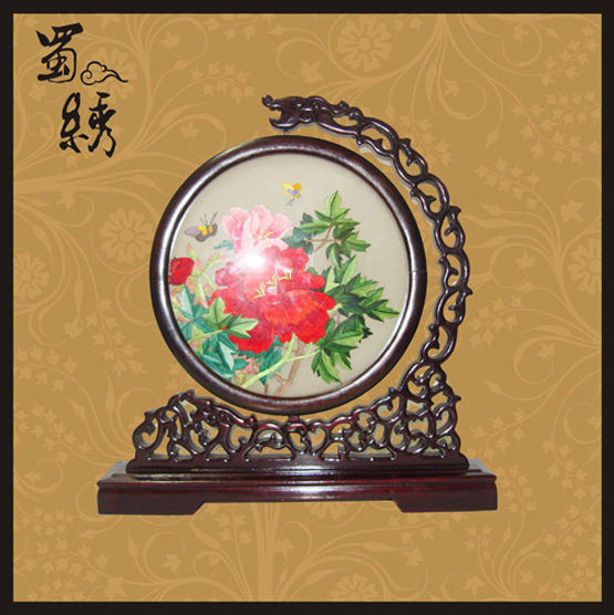 龍頭牡丹蜀繡