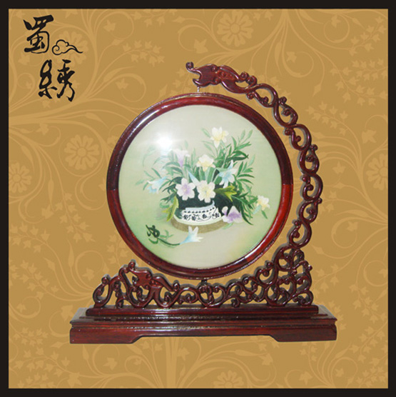 龍頭蘭花蜀繡