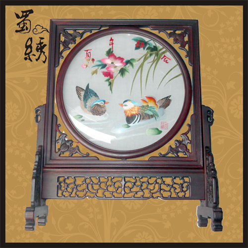 成都結婚禮品 蜀繡百年好合(鴛鴦)